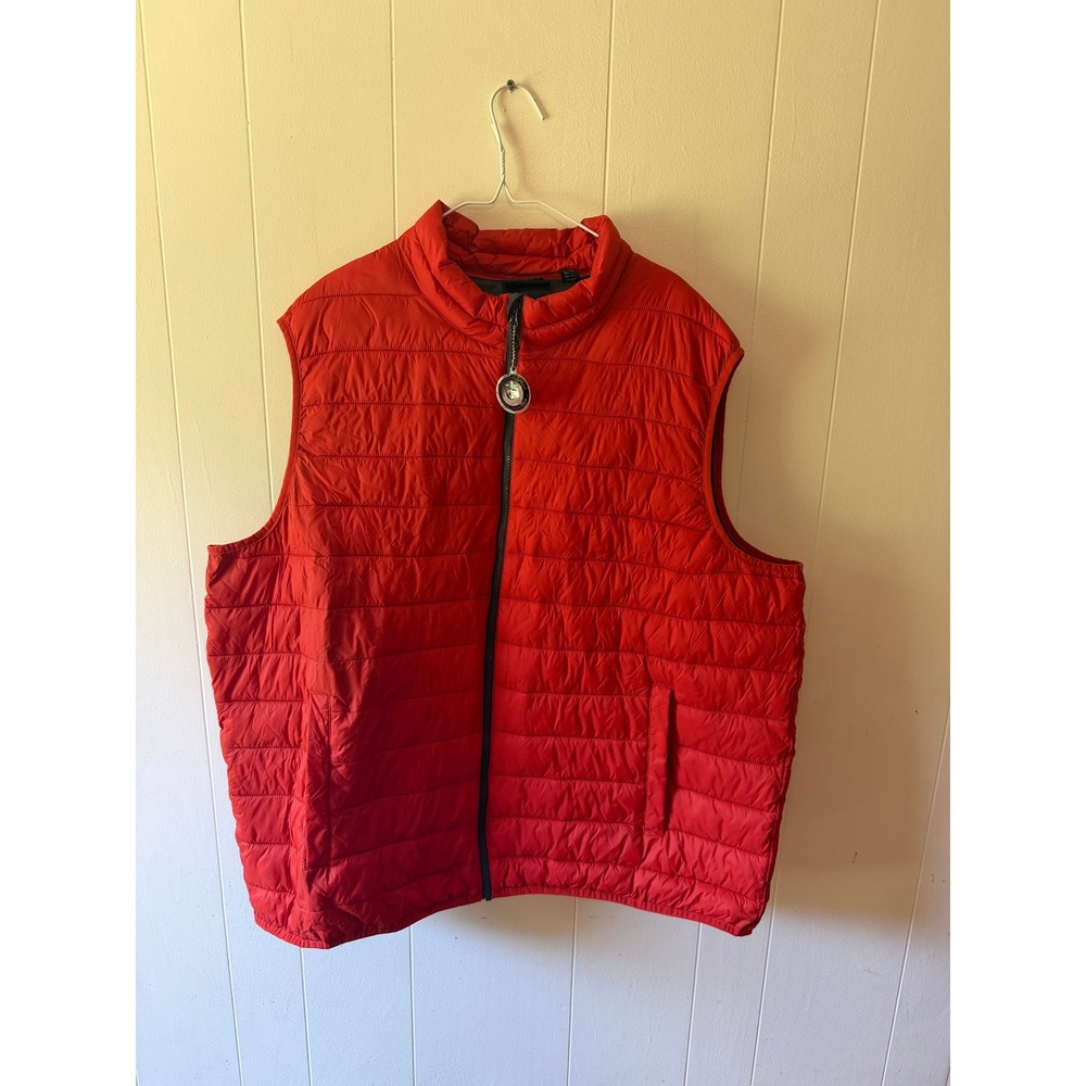 Swiss Tech Mens Red Puffer Vest Lightweight Quilted Full Zip Size 3XL 54-56